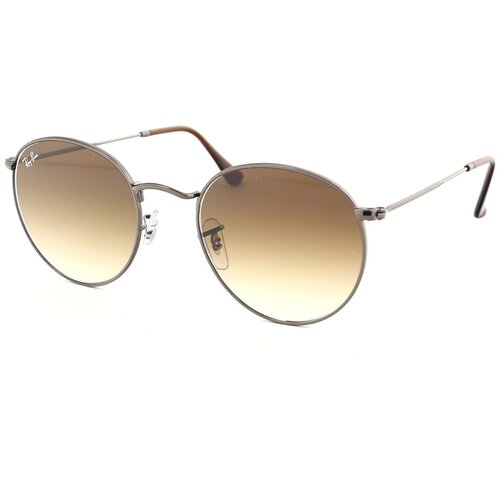 солнцезащитные очки ray ban round metal бронзовый Солнцезащитные очки Ray-Ban, серебряный, коричневый