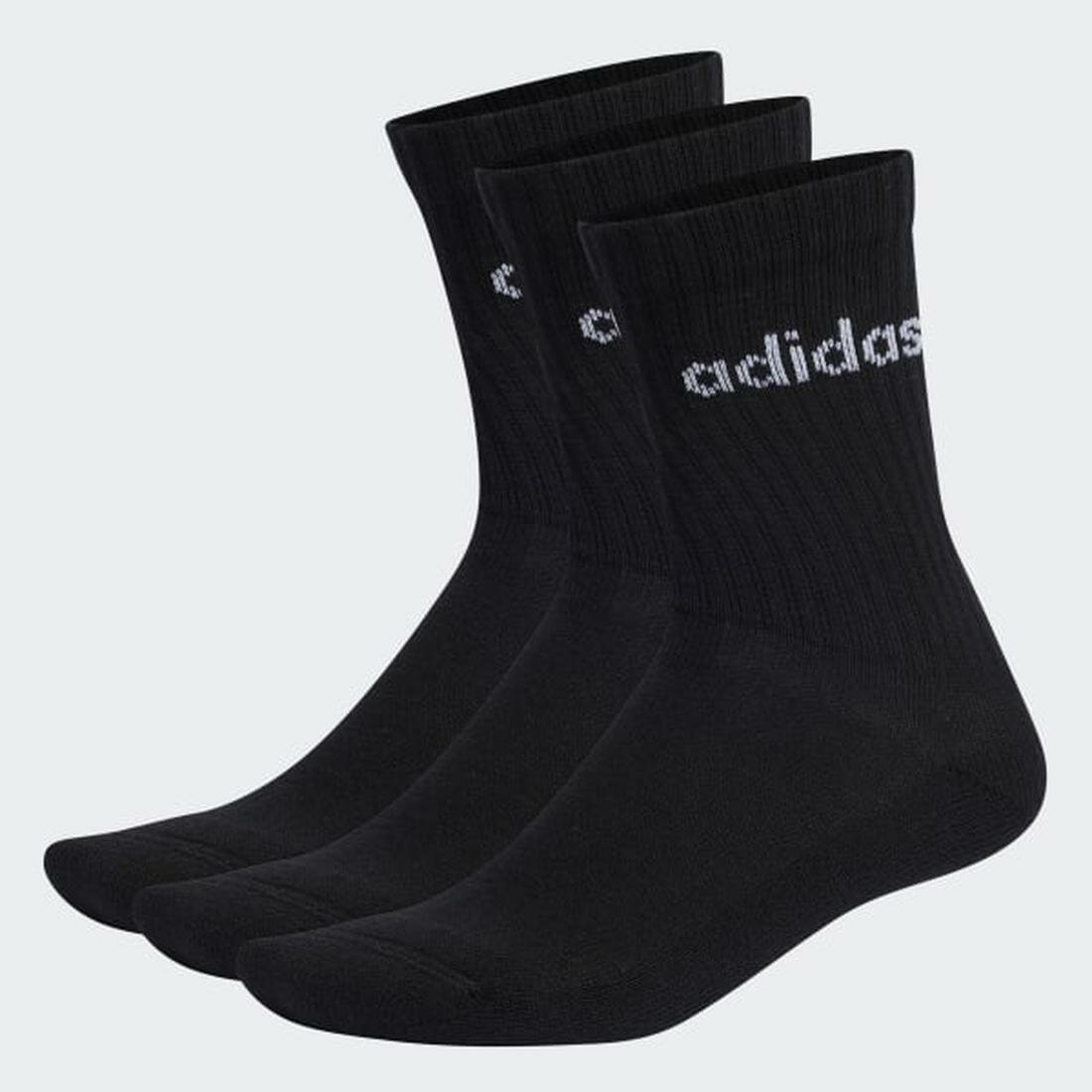 Носки adidas Linear Crew Cushioned, комплект, 3 пары, размер XL INT, black/white