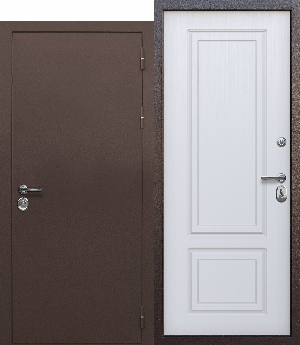 Дверь металлическая 11см ISOTERMA медный антик Астана милки 860мм правая - фотография № 2