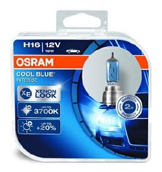 Лампа автомобильная галогенная OSRAM Cool Blue Intense 64219CBI-HCB2 H16 12V 19W PGJ19-3