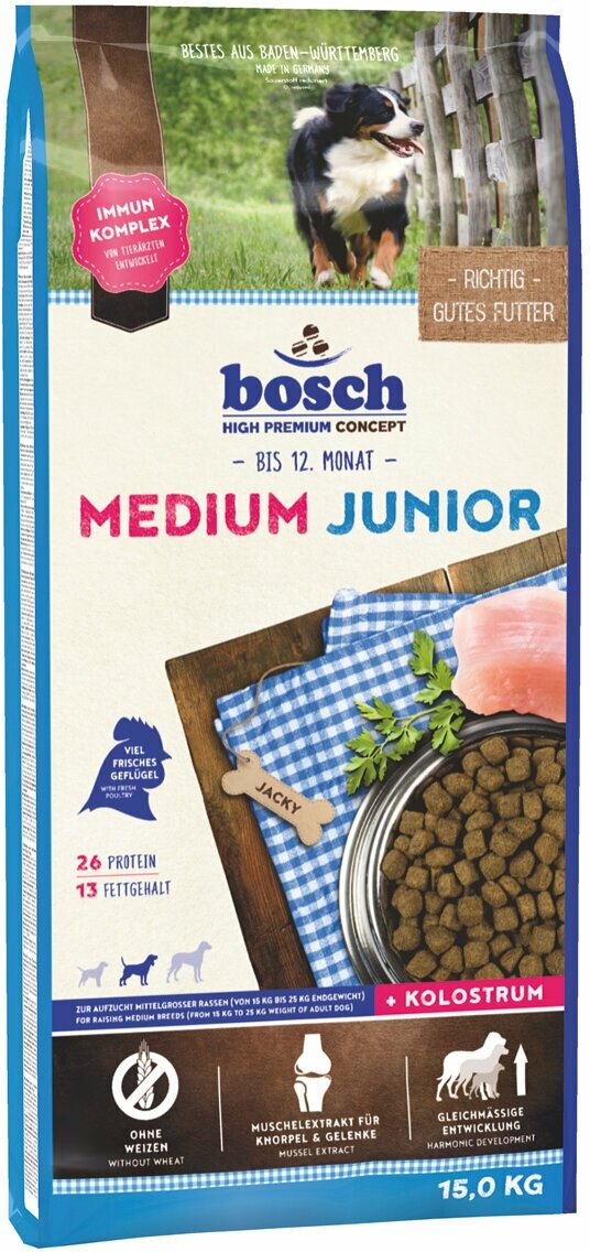 Bosch Junior Medium Сухой корм для щенков средних пород 15кг