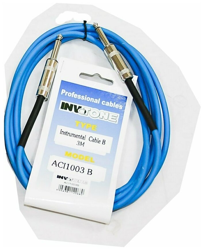 Invotone ACI1003/B - инструментальный кабель, 6.3 mono Jack-6.3 mono Jack 3 м (синий)