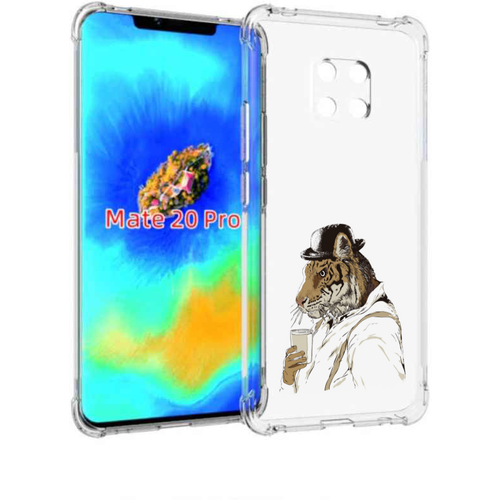 Чехол задняя панель накладка бампер MyPads Тигр в шляпе для Huawei Mate 20 Pro/Mate 20 RS 6.39