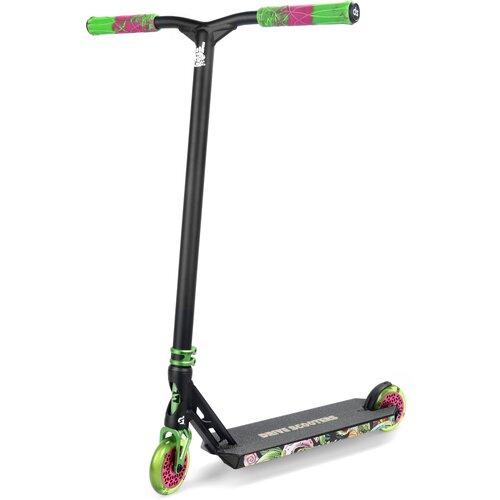 фото Трюковой самокат drive scooters kozlina black/green-pink