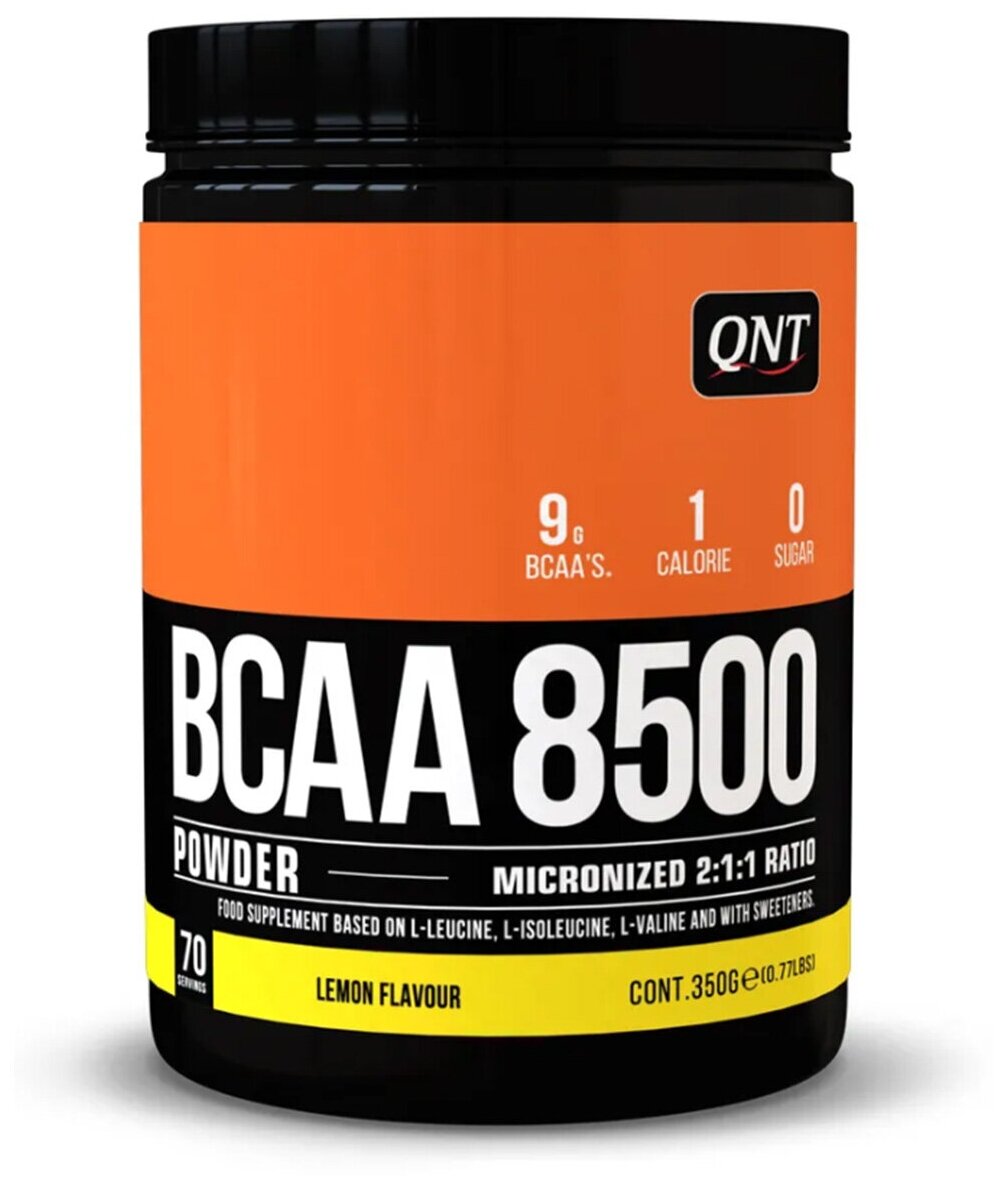 Аминокислоты Qnt BCAA Powder 8500 (лимон), 350г