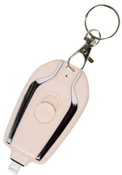 Повербанк (powerbank) для телефона Iphone брелок для ключей Розовый , до 1400 mAh