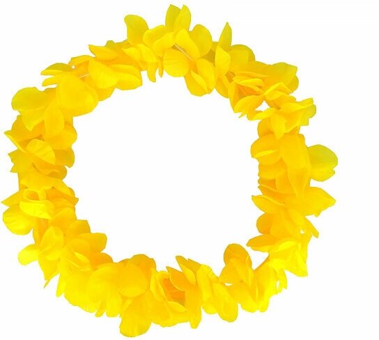 Гавайское ожерелье "Пышное", цвет желтый