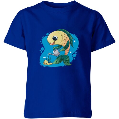 мужская футболка рыба садовод s черный Футболка Us Basic, размер 12, синий