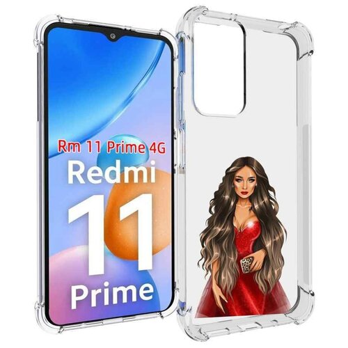 Чехол MyPads девушка-в-вечернем-платье женский для Xiaomi Redmi 11 Prime 4G задняя-панель-накладка-бампер