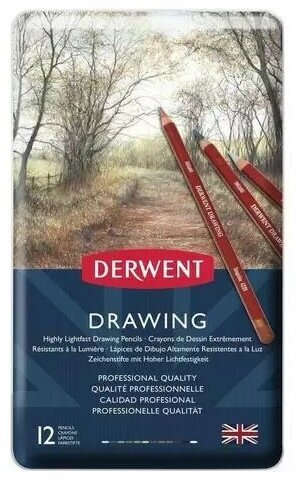Набор карандашей цветных Derwent "Drawing" 12 цв в метал кор - фото №13