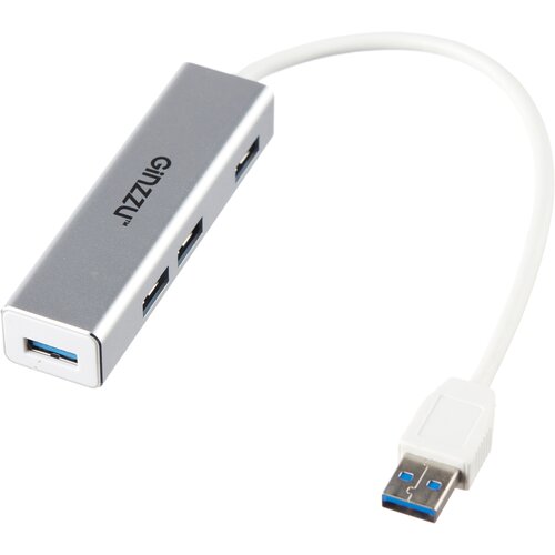 USB-концентратор Ginzzu GR-517UB, разъемов: 4, 20 см, серебристый usb концентратор digma usb концентратор разъемов 4 20 см серебристый