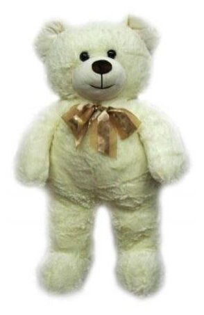 Мягкая игрушка СмолТойс Медведь с бантом молочный, 100 см, белый