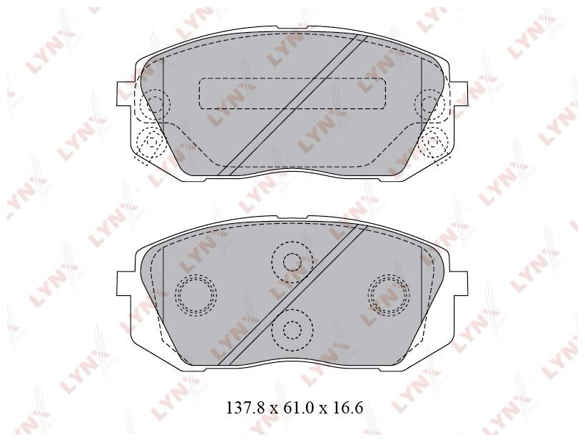 Колодки тормозные дисковые перед LYNXauto BD-3621