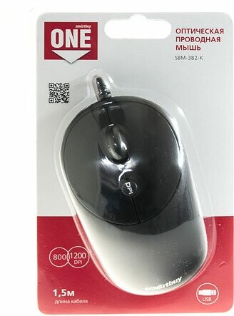 Мышь проводная Smartbuy ONE 382 черная - фото №4