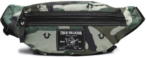 Сумка поясная True Religion, фактура матовая, мультиколор, хаки