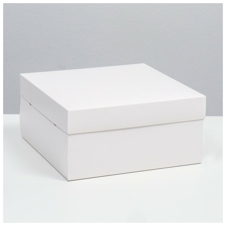 Коробка складная, крышка-дно, белая, 25 x 25 x 12 см - фотография № 1