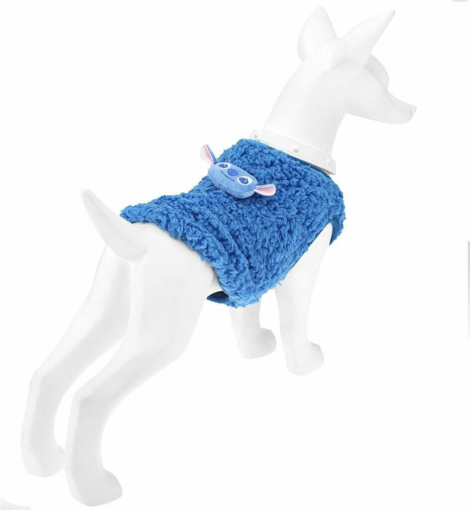 "Пэт тойс (Pet toys)" Одежда для собаки "Жилетка" с декором - коала, р-р L, цвет-синий, искусственный мех (100% полиэстер) - фотография № 3