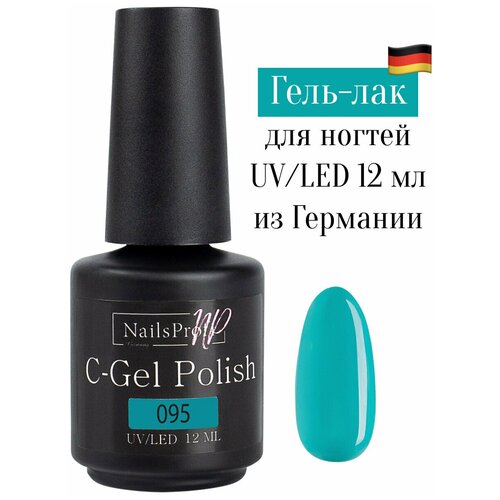 Купить NailsProfi, Гель лак для ногтей, маникюра, педикюра, C-Gel Polish 095 - 12 мл, зеленый