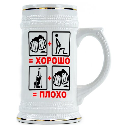 фото Пивная кружка хорошо и плохо drabs