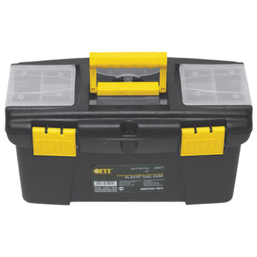 Ящик с органайзером FIT 65571, 32x17x16 см, 12'' , черный/желтый