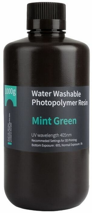 Фотополимерная смола Elegoo Water Washable Resin, мятно-зеленая 1 л.