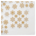 Салфетки Страна Карнавалия Золотые снежинки 33 х 33 см - изображение
