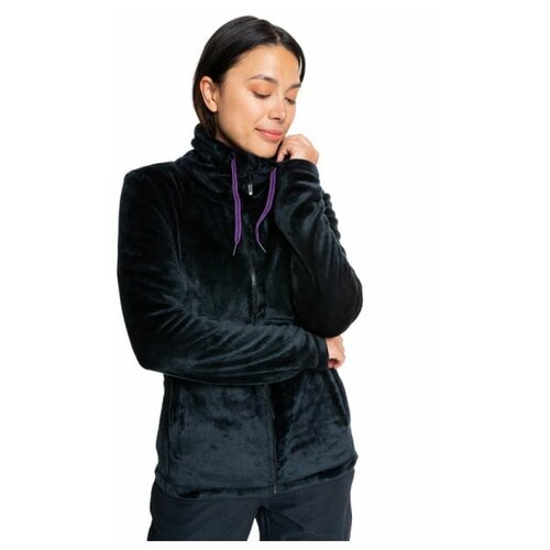 фото Толстовка на молнии roxy с воротником tundra, цвет черный, размер xs