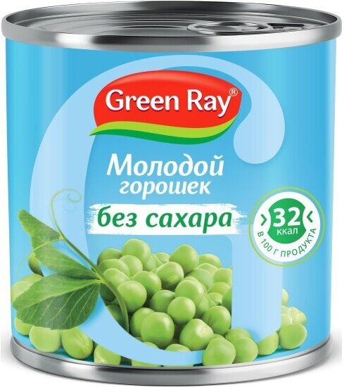 Зелёный горошек Green Ray без сахара 425 мл