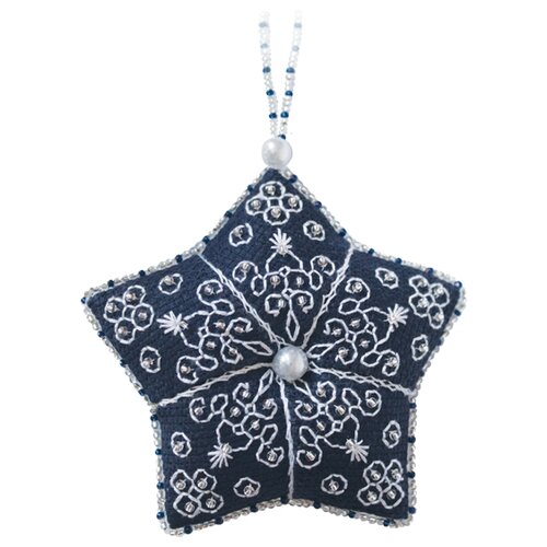 фото Zengana набор для вышивания бисером и нитками серебряная звезда 10 × 10 см (м-111)