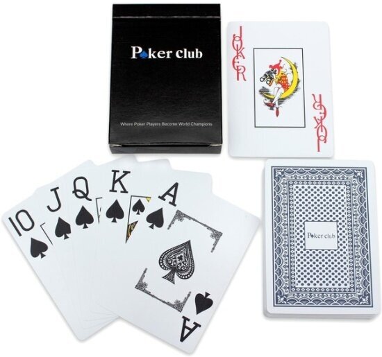 Карты игральные пластиковые Sima Land Poker club, 300 мкм, синяя рубашка