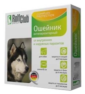 RolfСlub Ошейник от внутренних и наружных паразитов для собак