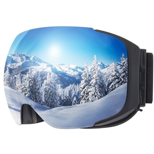 Маска горнолыжная поляризационная COPOZZ GOG-2181 Silver / Black прочные защитные лыжные спортивные очки магнитные противотуманные лыжные очки для взрослых