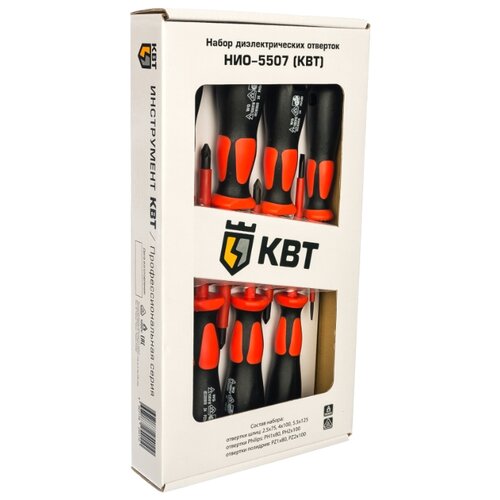 фото Набор отверток квт нио-5507, 7 предм., черный/оранжевый