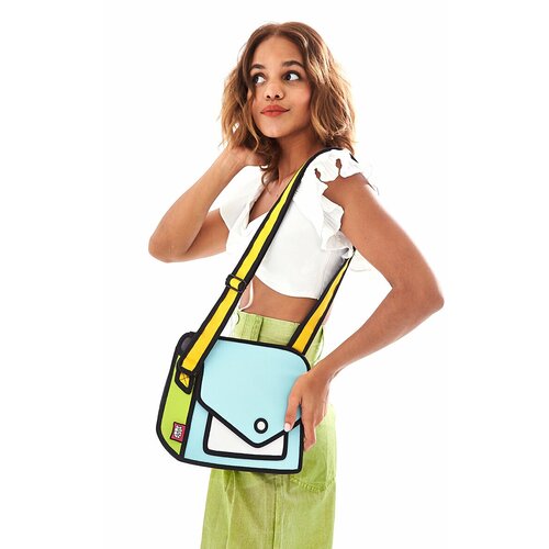 фото Сумка клатч , голубой, желтый jump from paper