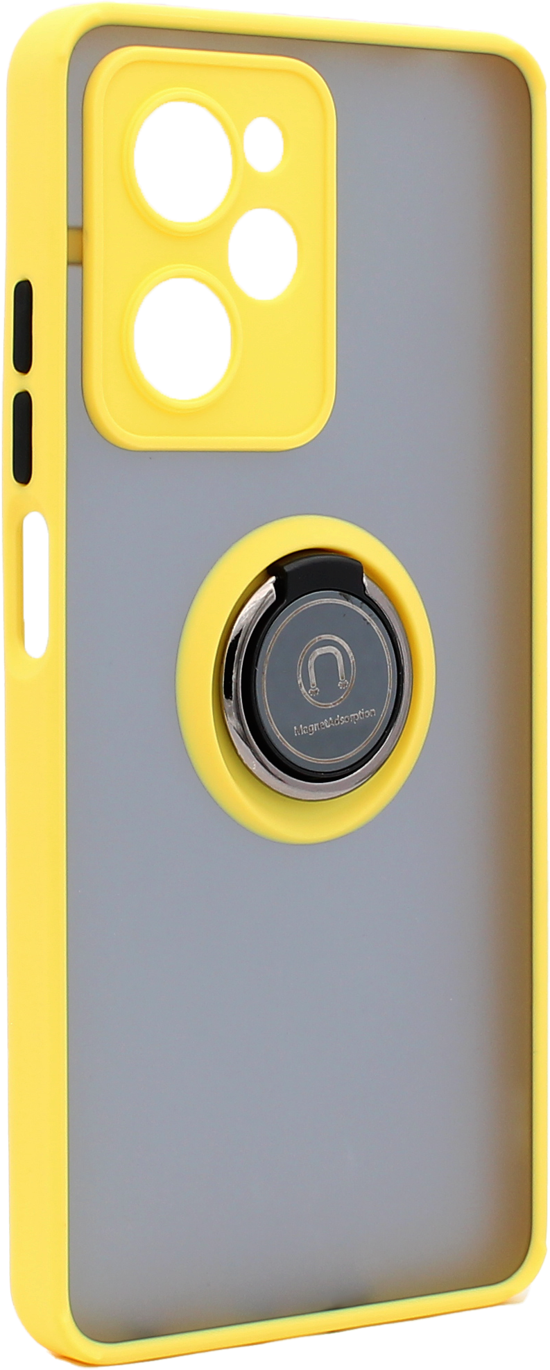 Чехол противоударный Mobix для Poco X5 Pro 5G с кольцом и с функцией подставки цвет: желтый
