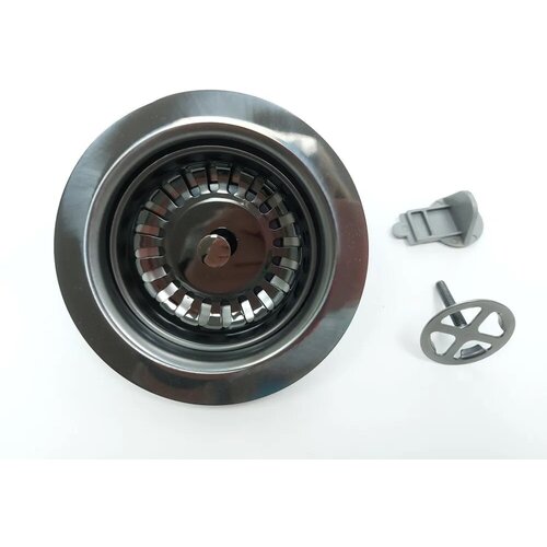 Комплект фурнитуры для выпуска большого Longran SB102 GunGrey темно-серый на кухонную мойку