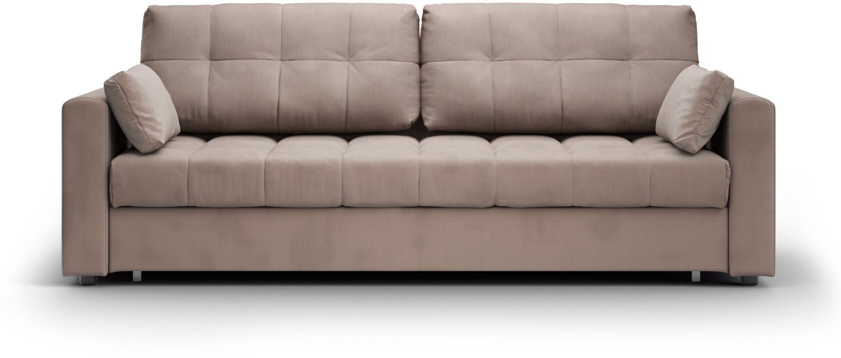 Прямой диван Первый Мебельный Альдо Бежевый, велюр 140х200 см - фотография № 2