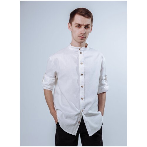 Рубашка Kinfolk Clothes, размер XXL 52-54, белый блуза kinfolk clothes размер l 48 50 голубой