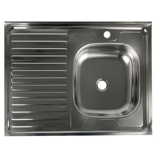 Мойка кухонная Владикс накладная без сифона 80х60 см правая нержавеющая сталь 04 мм 3825₽