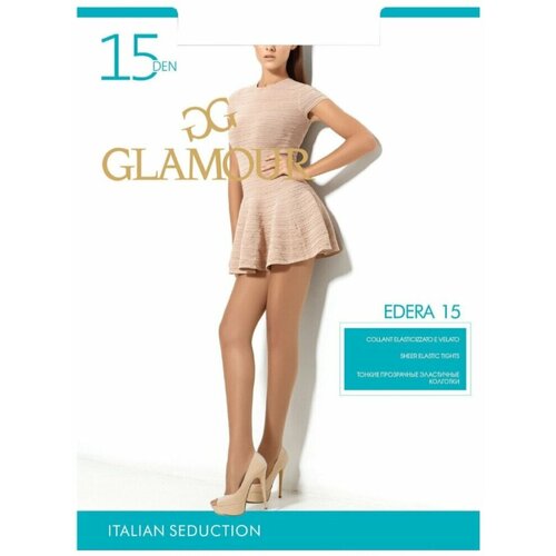 Колготки  Glamour Edera, 15 den, с шортиками, матовые, коричневый