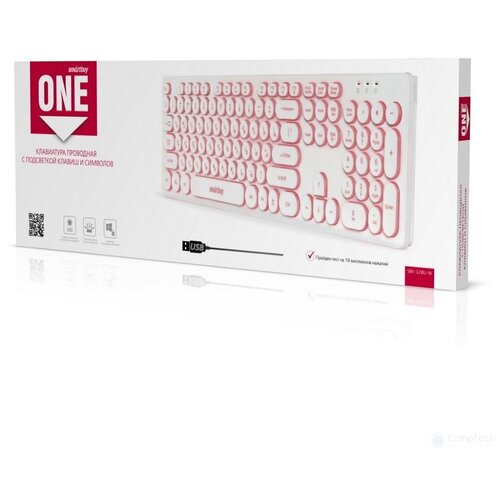 Клавиатура проводная с подсветкой Smartbuy ONE 328 USB белая SBK-328U-W 173800₽