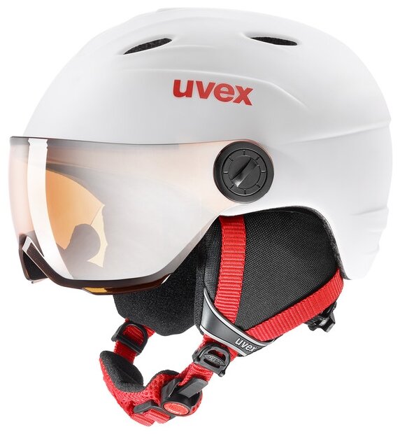 Шлем UVEX 2022-23 Junior visor pro Uvex white red mat White Red Mat (см:52-54)