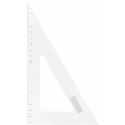 Треугольник прозрачный тонированный 18 см. 30гр. Л-6214