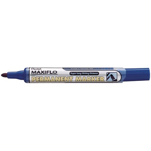 Маркер перманентный Pentel Maxiflo 4.5 мм пулевидный NLF50-CO синий маркер перманентный с жидкими чернилами pentel maxiflo 1 8 4 5 мм скошенный наконечник черный
