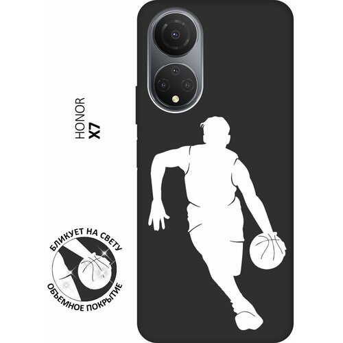 Матовый чехол Basketball W для Honor X7 / Хонор Х7 с 3D эффектом черный матовый чехол snowboarding w для honor x7 хонор х7 с 3d эффектом черный