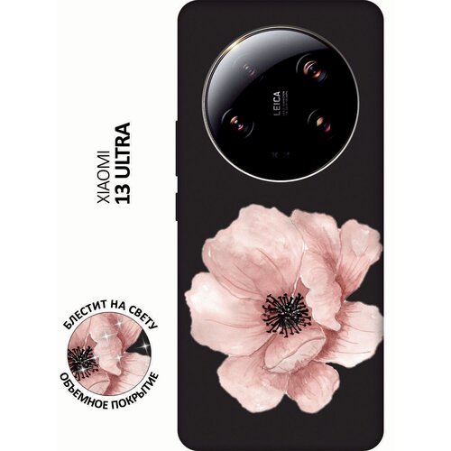 Матовый Soft Touch силиконовый чехол на Xiaomi 13 Ultra, Сяоми 13 Ультра с 3D принтом Pink Flower черный матовый soft touch силиконовый чехол на xiaomi 13 ultra сяоми 13 ультра с 3d принтом patriot черный