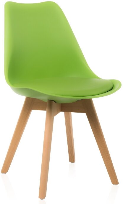 Пластиковый стул KAPIOVI BADDY II, зеленый, деревянные ножки