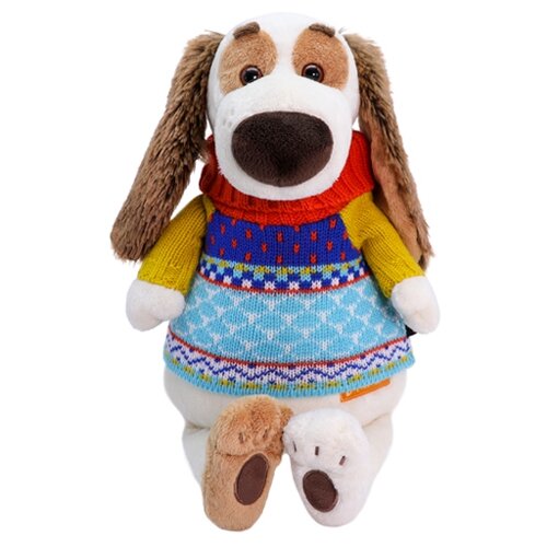 фото Мягкая игрушка budi basa собака бартоломей в свитере 27 см