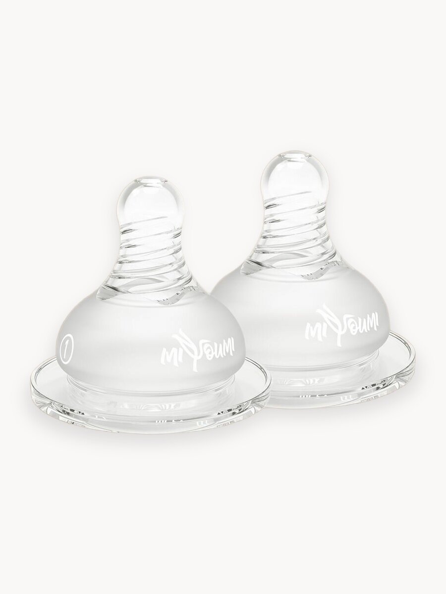 Соска Miyoumi, для бутылочек с широким горлом, анатомическая, силикон, 2шт, гипоаллергенная