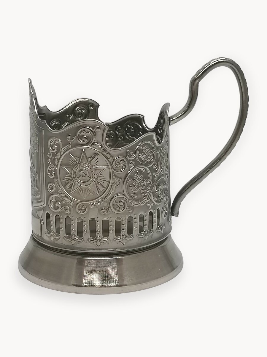 Подстаканник никелированный с чернением "Катюша"